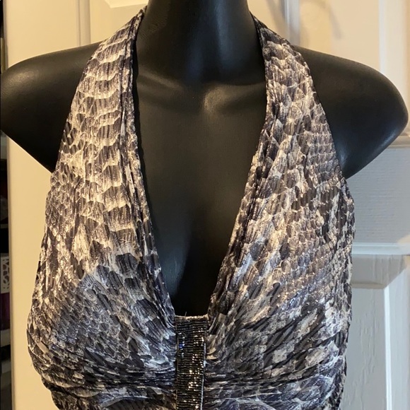 Carmen Marc Valvo Snakeprint formal dress - Picture 3 of 6